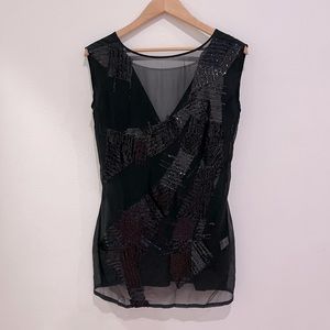 Warehouse Black Sequin Mini Dress